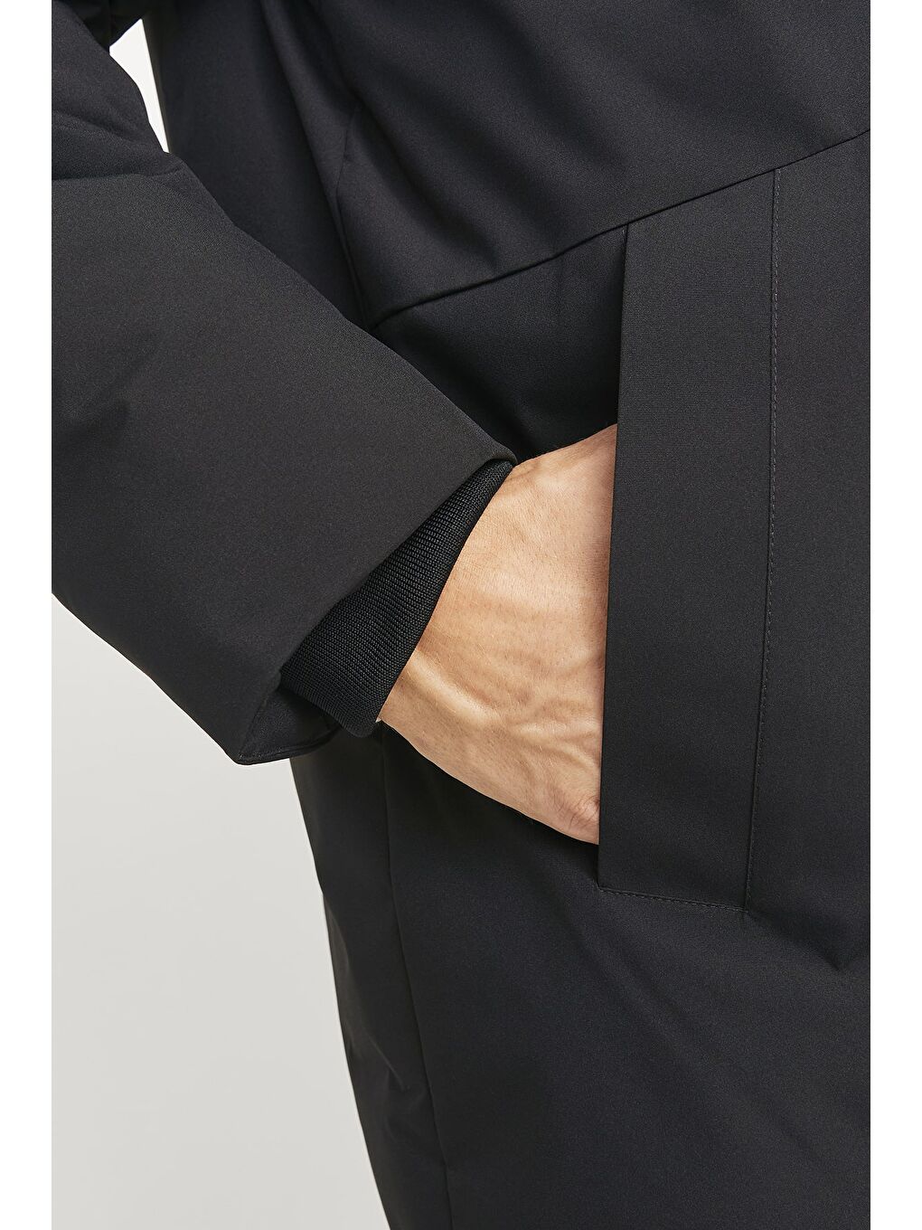 Siyah Jjpayne Rüzgar Geçirmez Regular Fit Kapüşonlu Erkek Mont 12256884-5