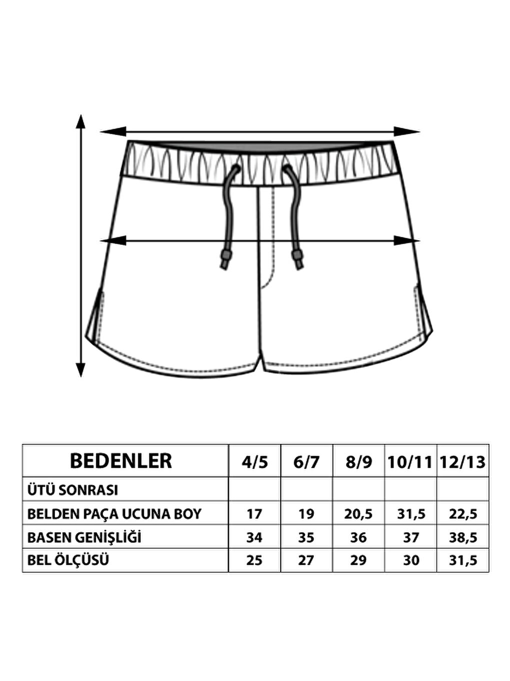 Antrasit Kız Çocuk Cool Nakışlı İki Yanı Cepli Şort-1