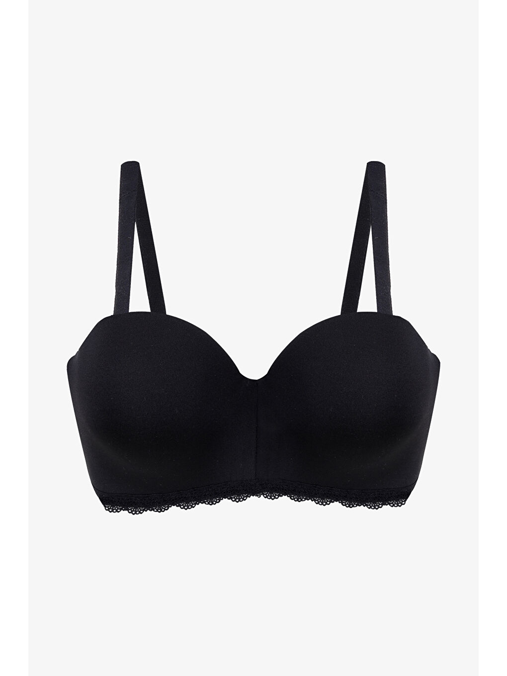 Siyah 2'Lİ PAKET - Kadın Dolgusuz Mikro Straplez Sütyen-2