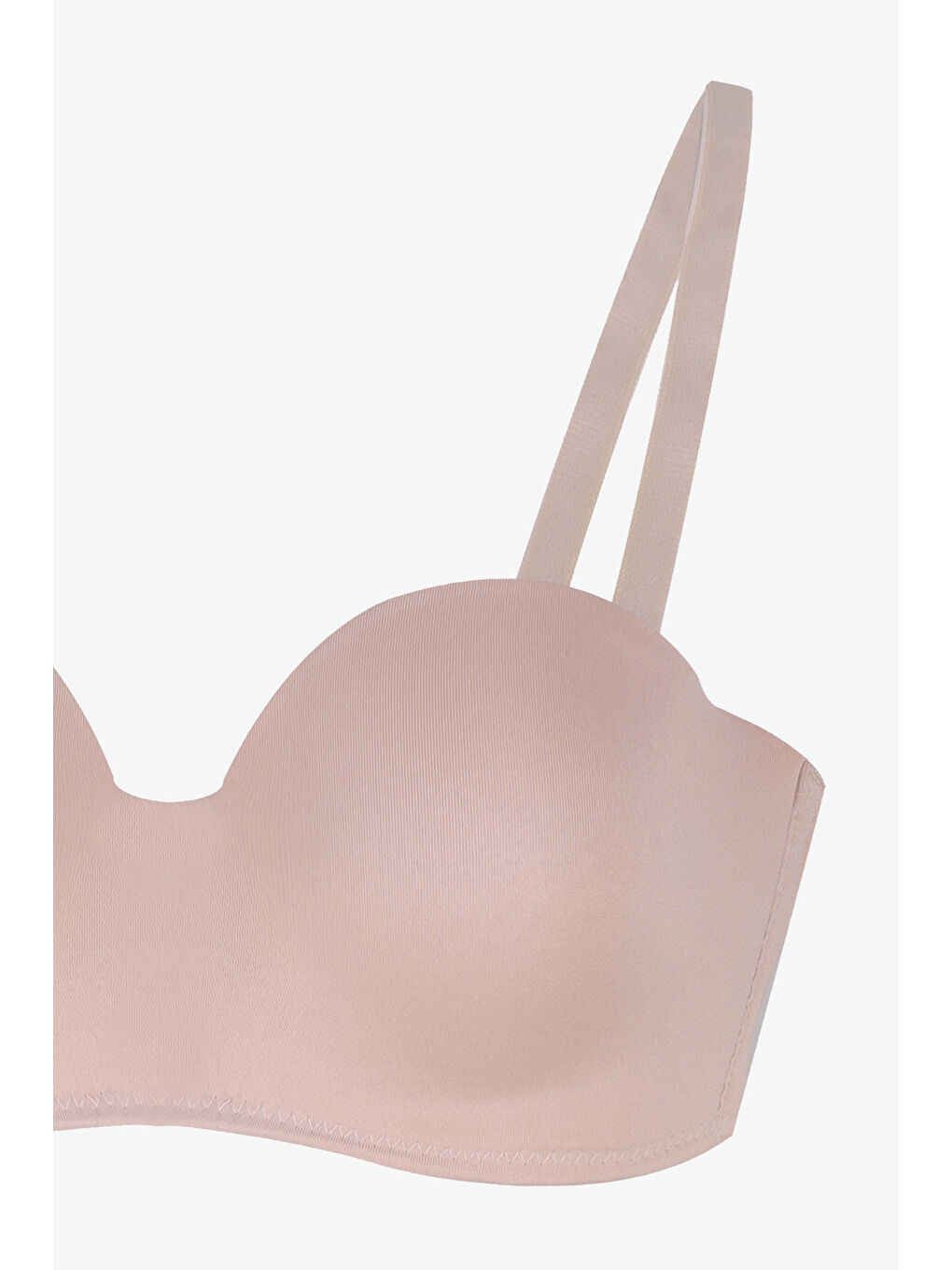 Kahverengi Kadın Dolgusuz Mikro Straplez Sütyen-2