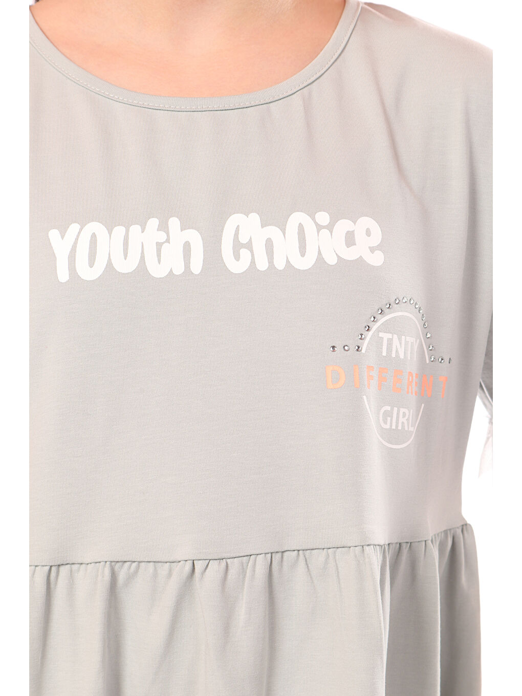 Yeşil Kız Çocuk Youth Choice Baskılı Tüllü Elbise-3