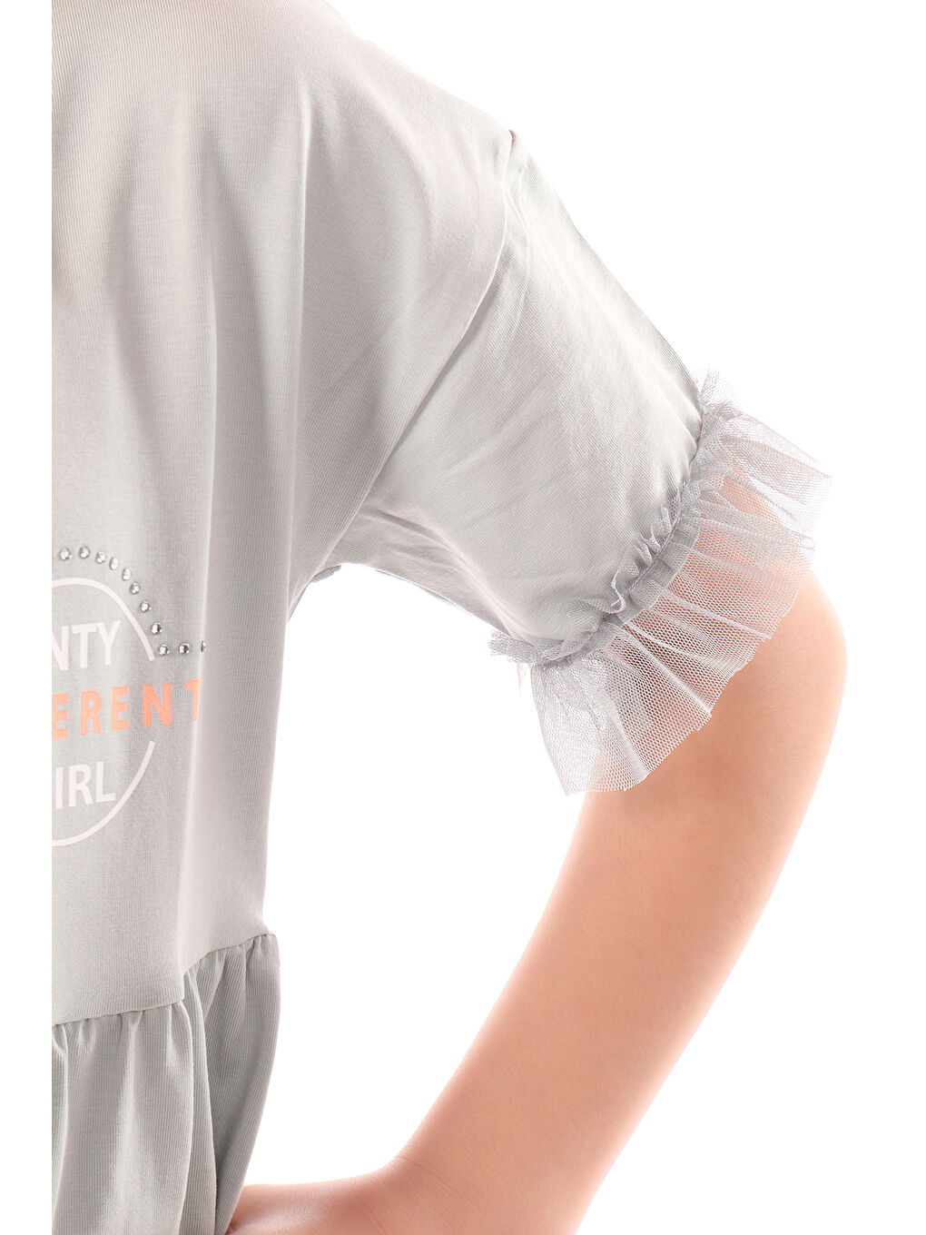 Yeşil Kız Çocuk Youth Choice Baskılı Tüllü Elbise-4