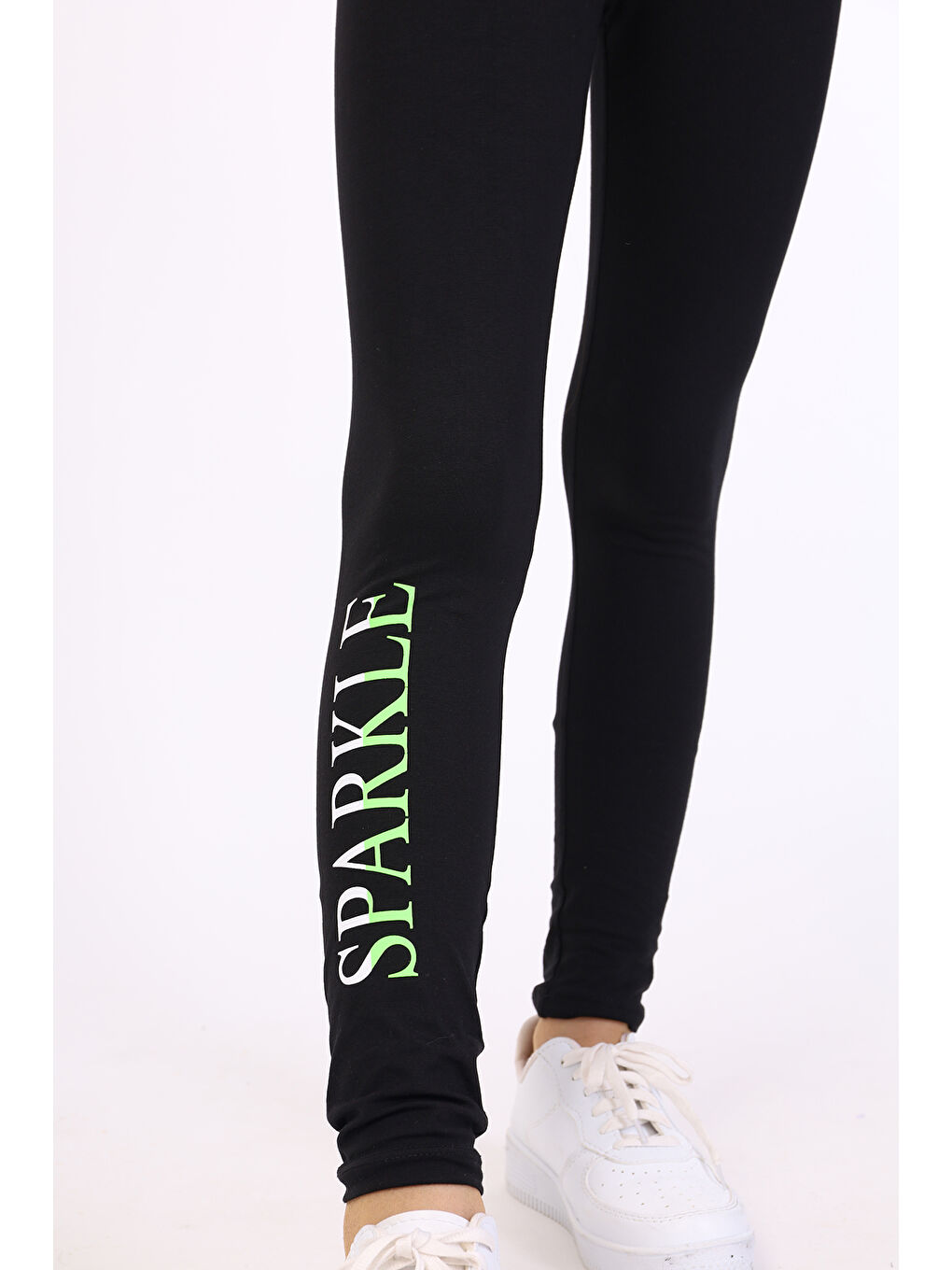 Siyah Kız Çocuk Baskılı Tayt-3