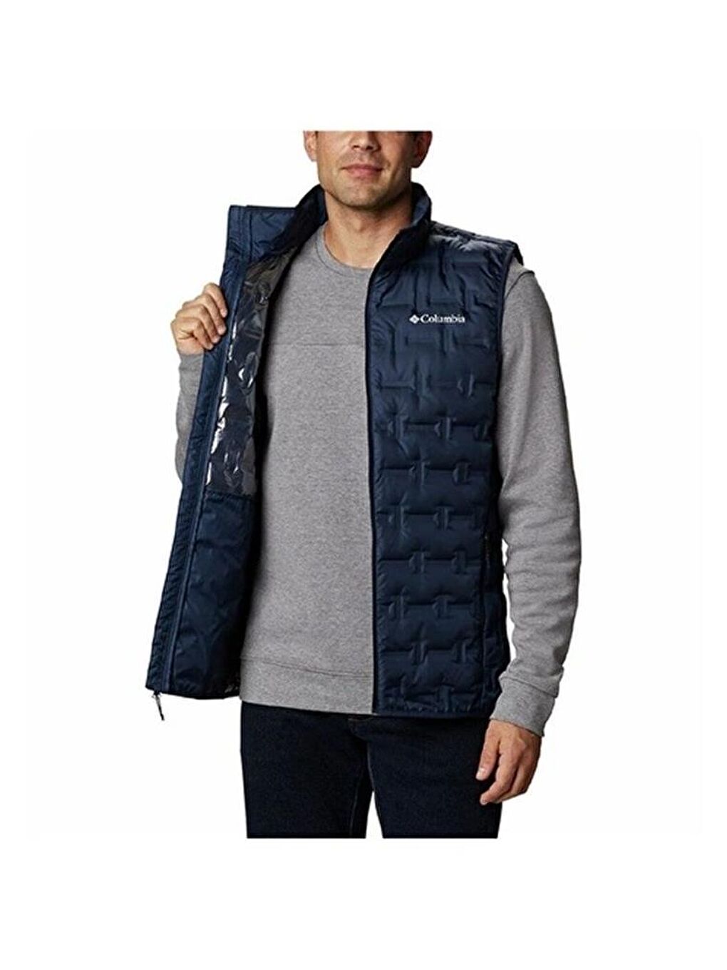 Columbia Lacivert Delta Ridge Down Vest Erkek Termal Şişme Yelek WO1218-464 - 3