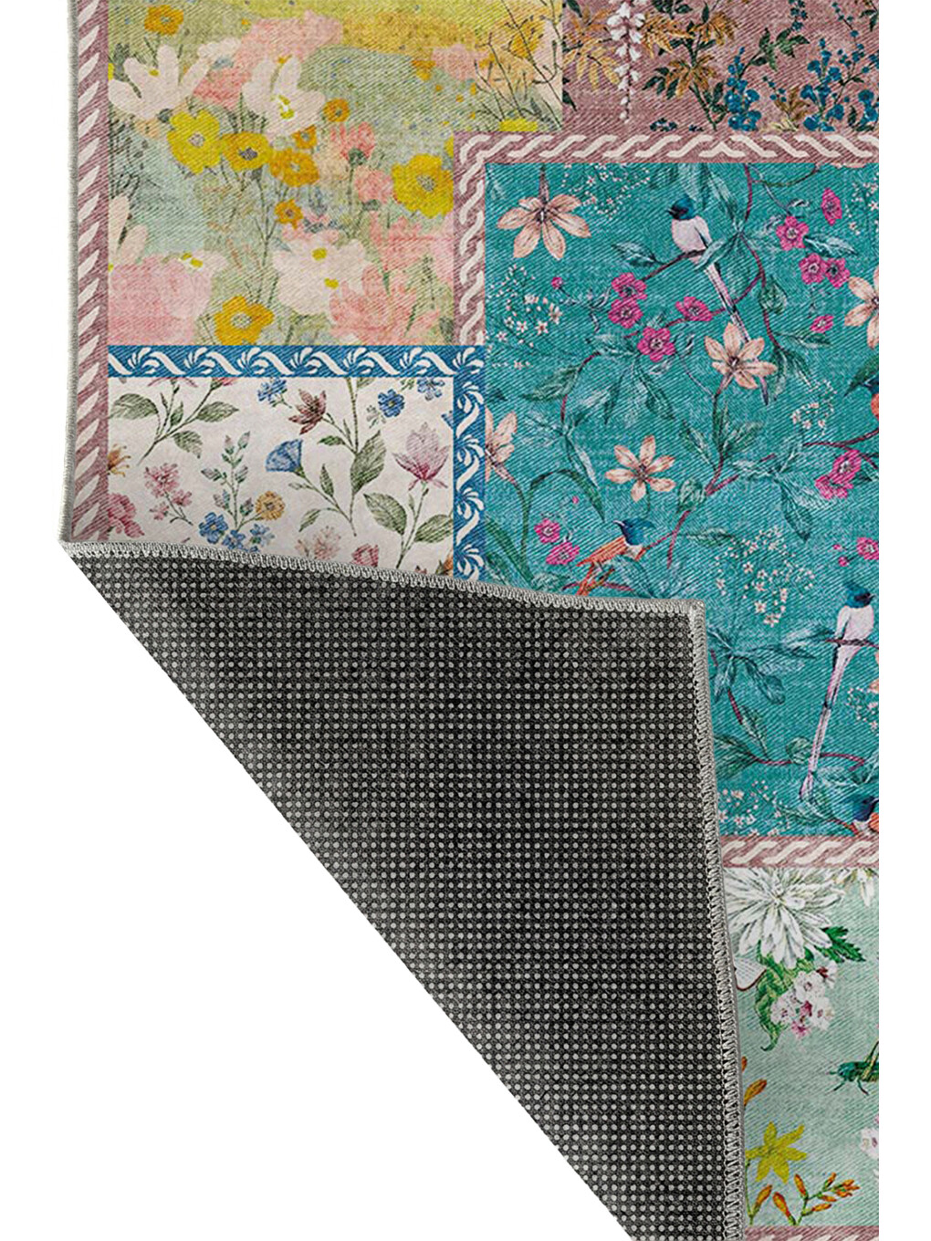 Pembe Modern Çocuk Halısı Kaymaz Tabanlı Makinede Yıkanabilir Çocuk Odası Halısı-3