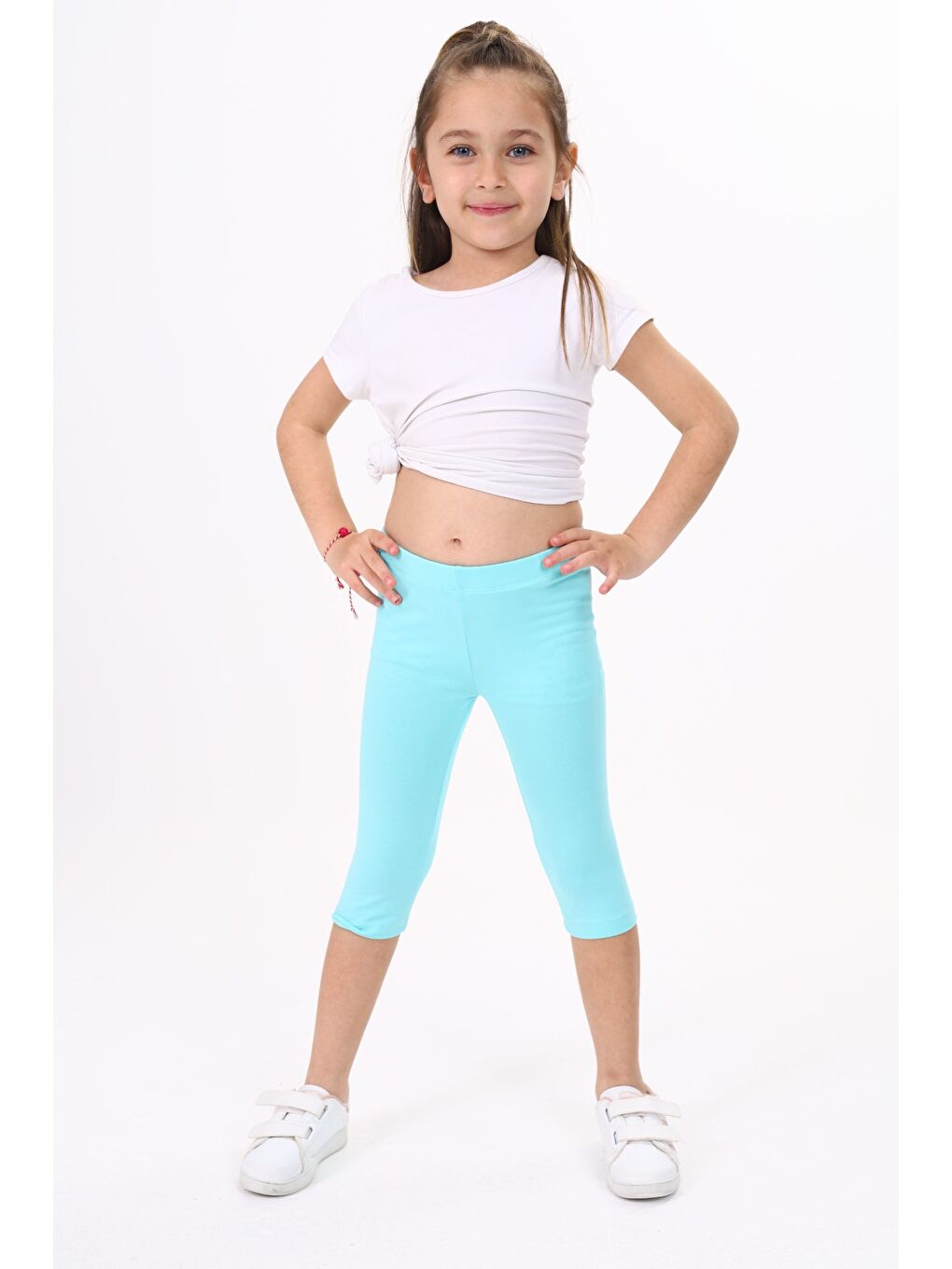 Turkuaz Kız Çocuk Tayt-3