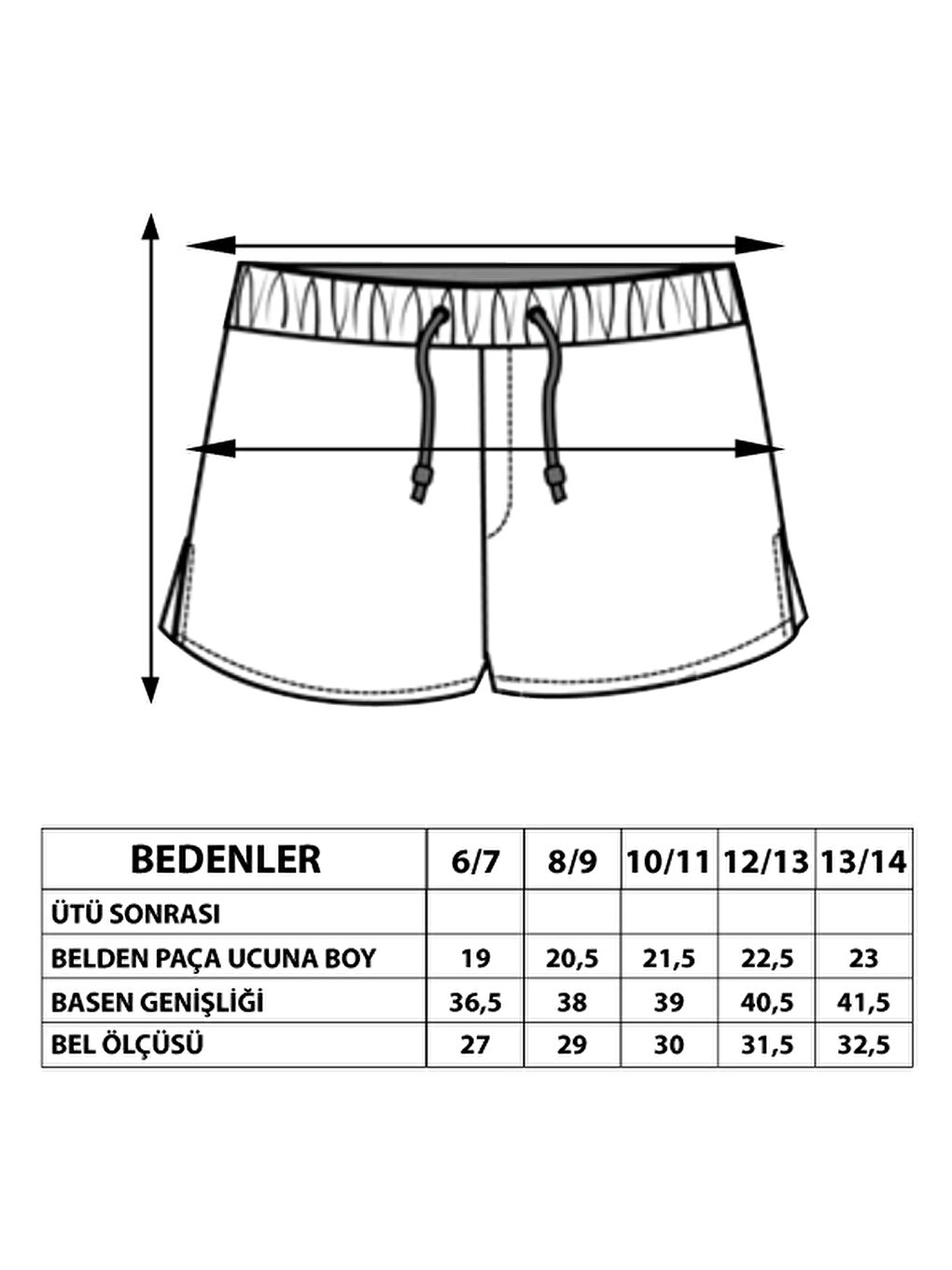 Lacivert Kız Çocuk Star Girl Nakışlı Şort-3