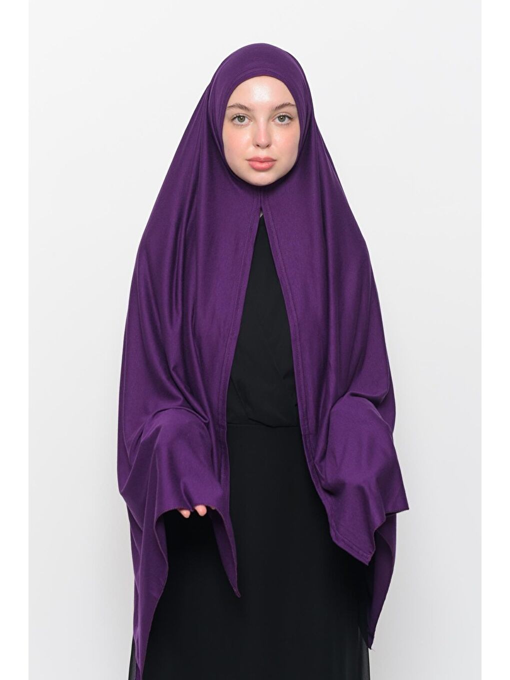 Mürdüm Hazır Pratik Geçmeli Lüks Organik Düz Penye Şal Eşit Hizalı-1