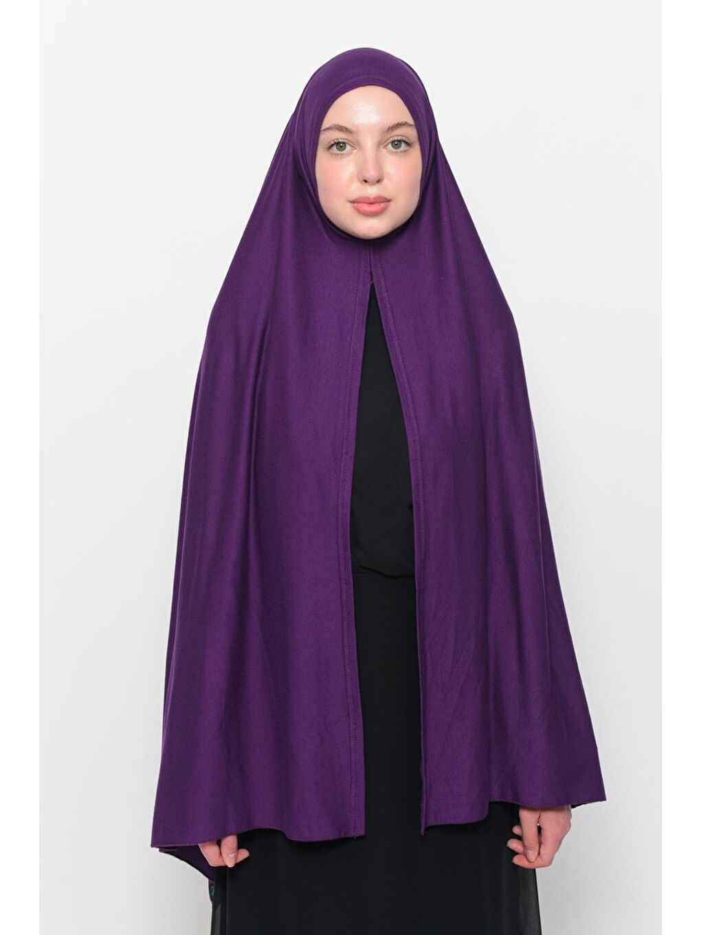 Mürdüm Hazır Pratik Geçmeli Lüks Organik Düz Penye Şal Eşit Hizalı-2