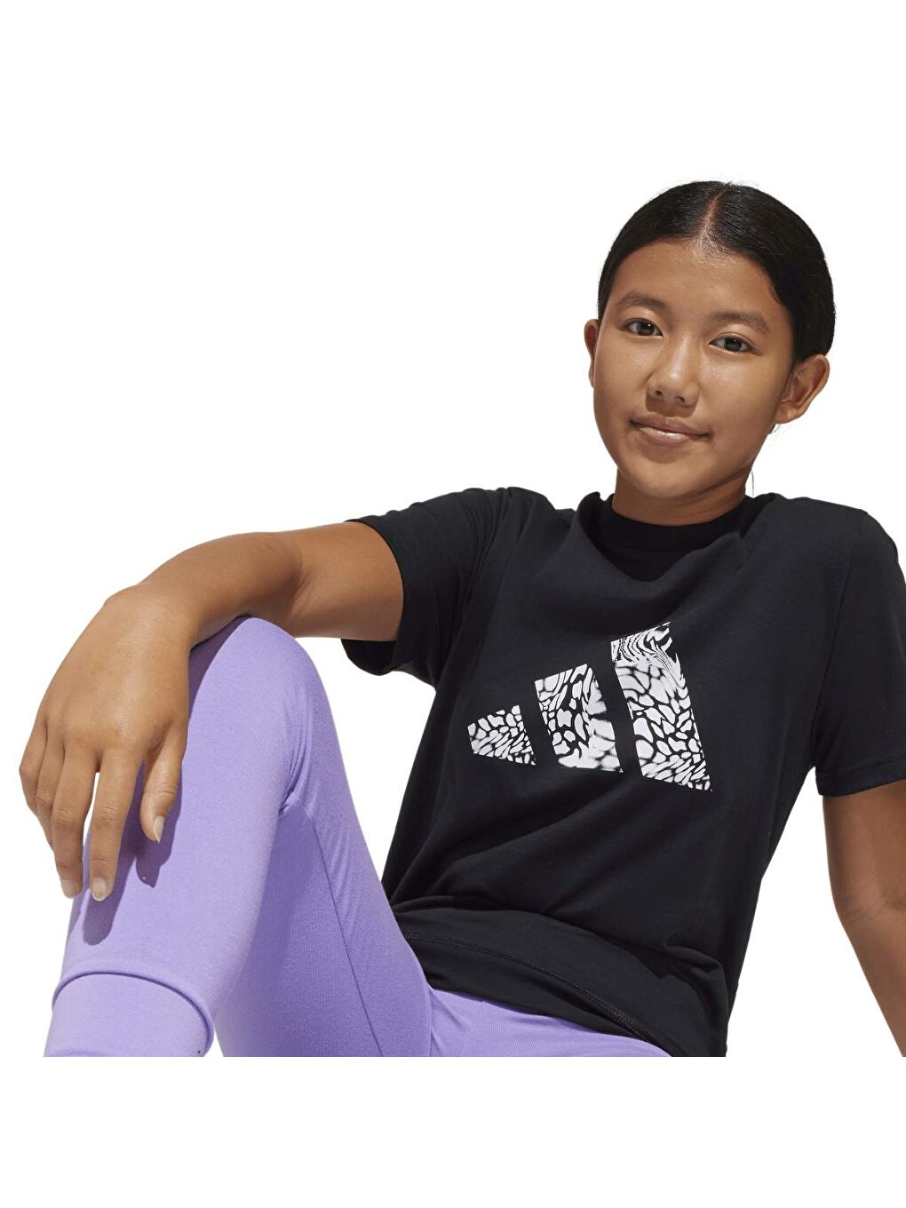 Animal Logo Çocuk Siyah Yuvarlak Yaka Tişört-2