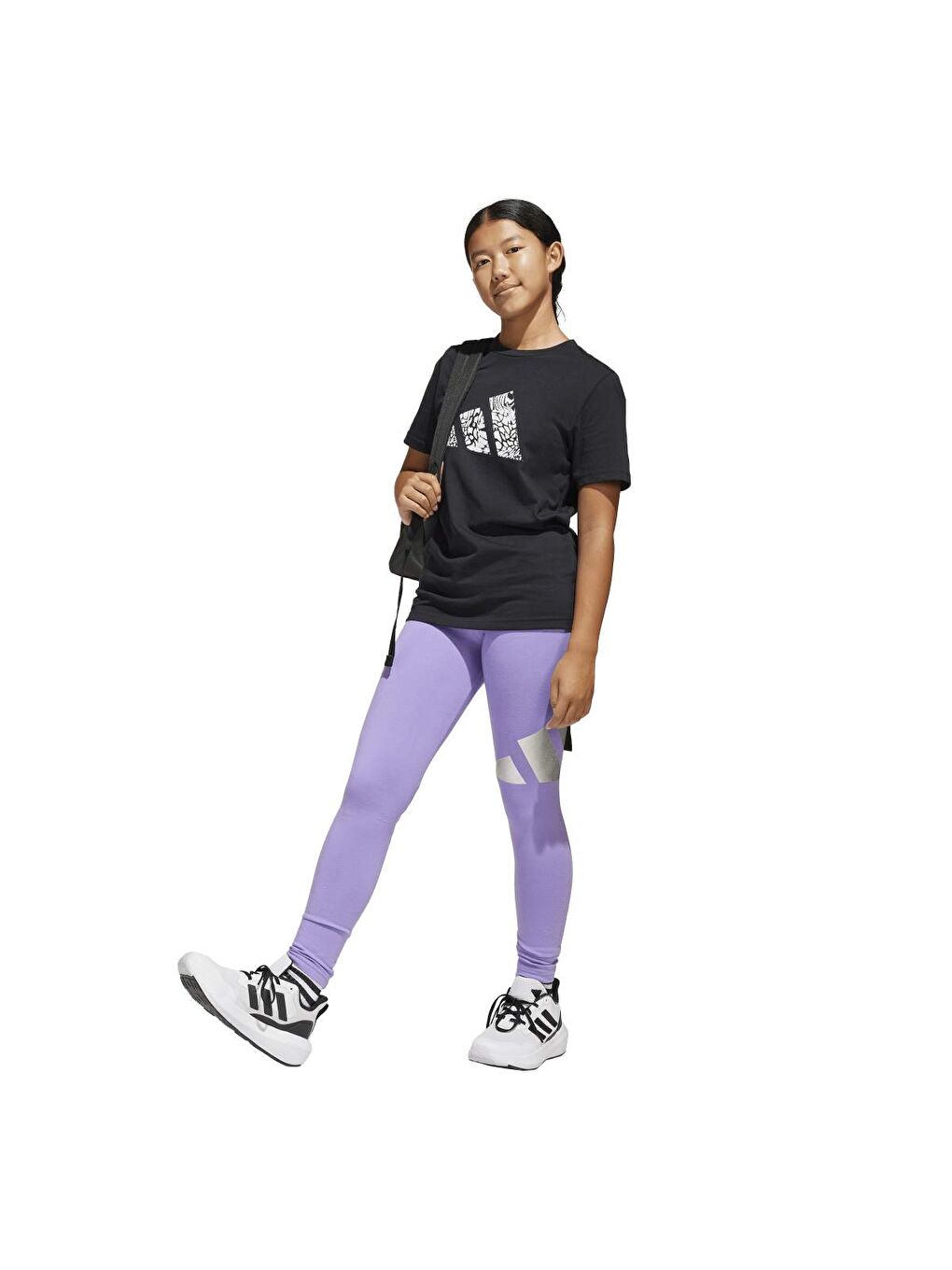 Animal Logo Çocuk Siyah Yuvarlak Yaka Tişört-4