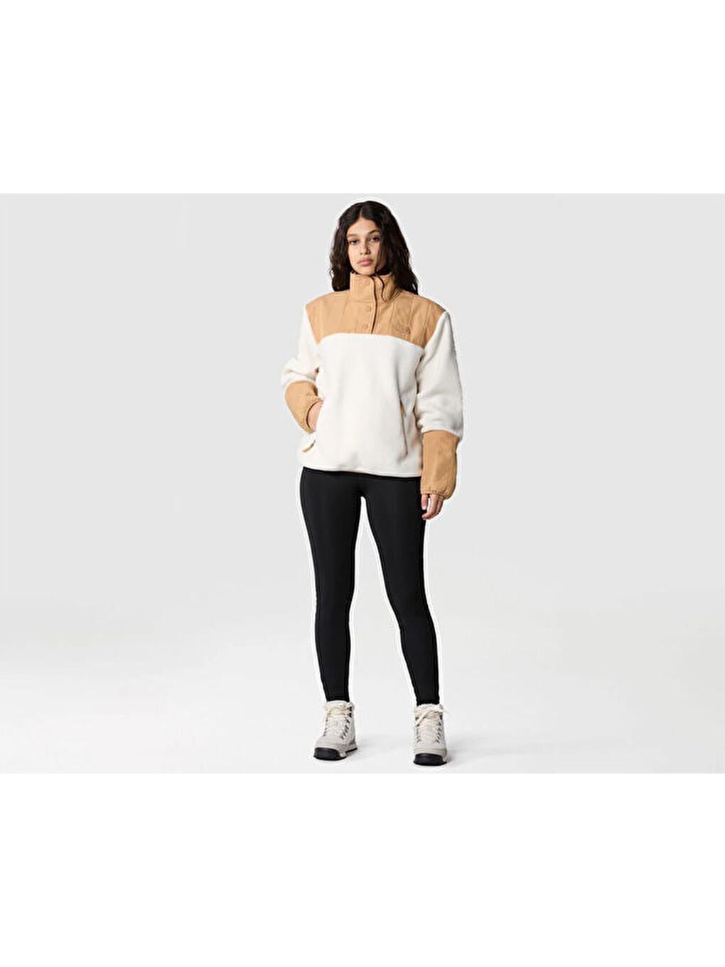 W Cragmont Fleece 1/4 Snap Kadın Outdoor Polar Sweatshirts Nf0a84ıbldı1 Beyaz-8