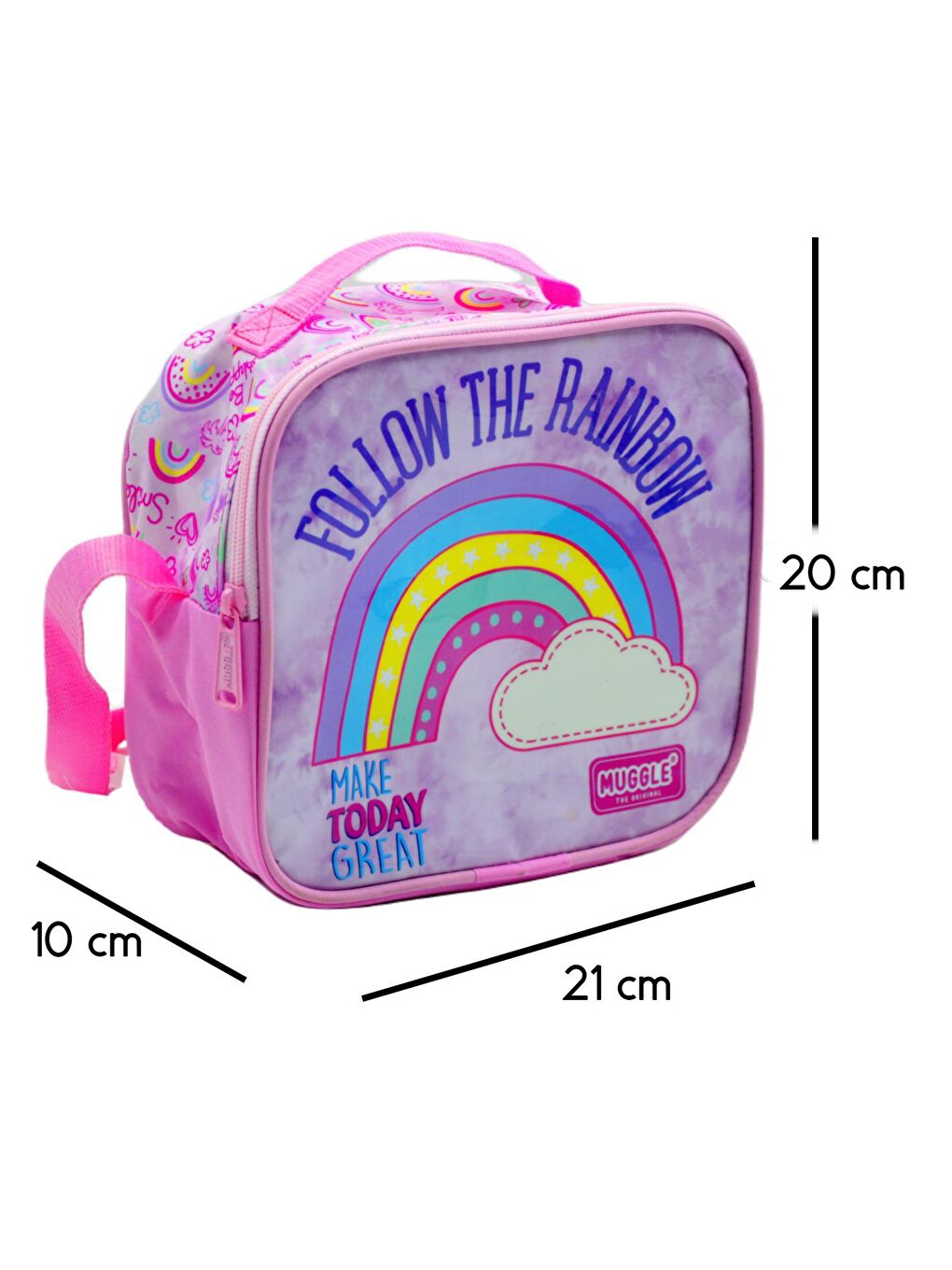 Muggle Termoslu Soft Rainbow Pembe Beslenme Çantası (MU-6733) - 1