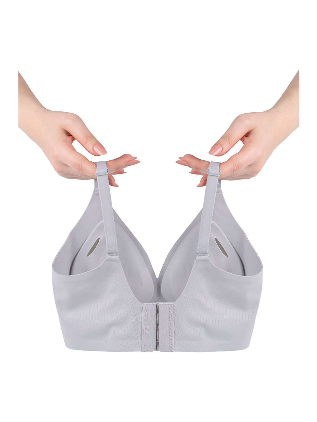 Mavi Balensiz Görünmez Fitilli Kaşkorse Çıkarılabilir Pedli Dikişsiz Sütyen-1