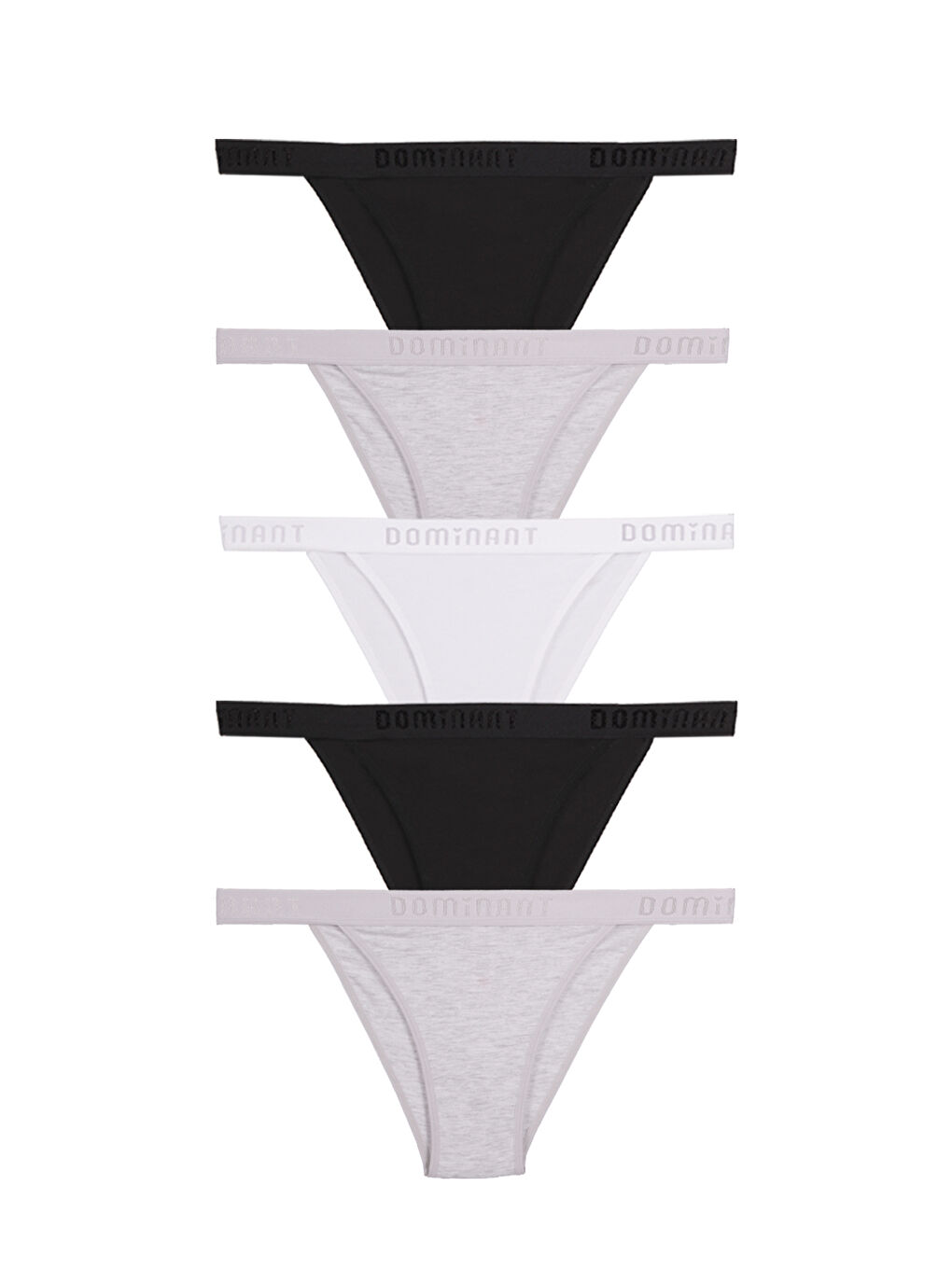 Karışık Kadın Beli Lastikli Pamuklu Slip Külot 5'li Paket