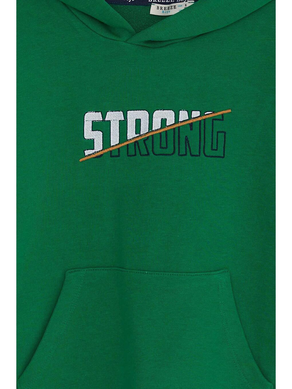 Erkek Çocuk Sweatshirt Nakışlı Yazı Baskılı Yeşil (8-9 Yaş)-2