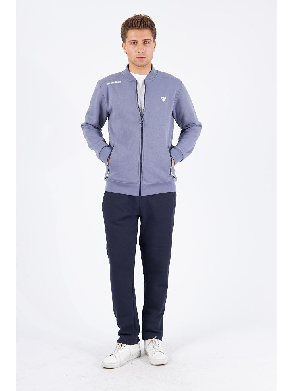 İndigo Şardonlu 3 Iplik Kışlık Eşofman Takımı Gri 5721-G-2