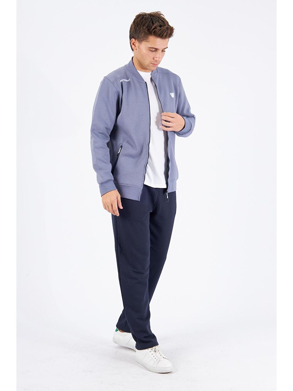 İndigo Şardonlu 3 Iplik Kışlık Eşofman Takımı Gri 5721-G-3