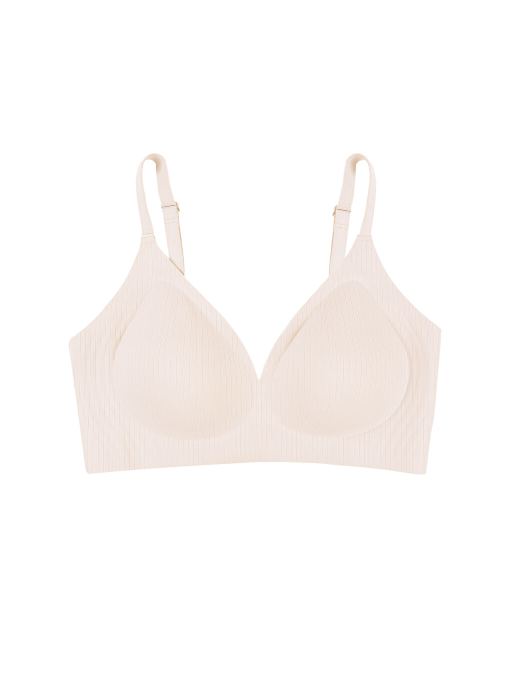 Ekru Balensiz Görünmez Fitilli Kaşkorse Çıkarılabilir Pedli Dikişsiz Sütyen-2