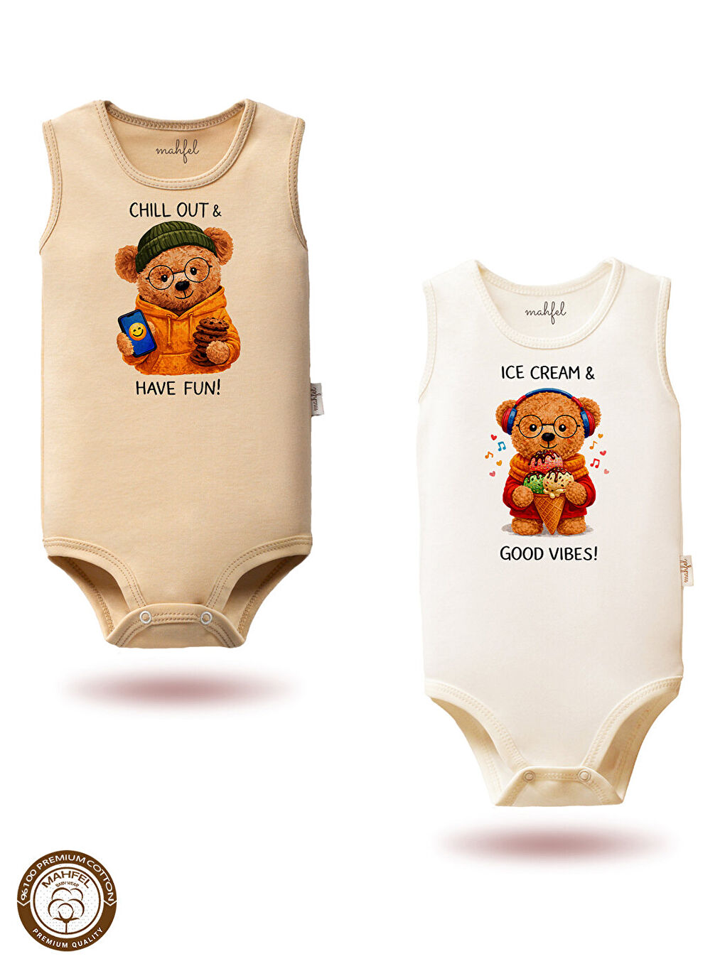 Kırmızı 2'Li Kız %100 Pamuklu Atlet Çıtçıtlı Bebek Body Zıbın 878-874