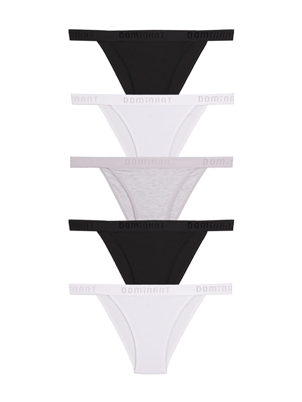 Karışık Kadın Beli Lastikli Pamuklu Slip Külot 5'li Paket-1