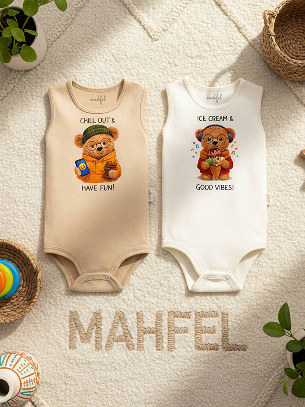 Kırmızı 2'Li Kız %100 Pamuklu Atlet Çıtçıtlı Bebek Body Zıbın 878-874-2