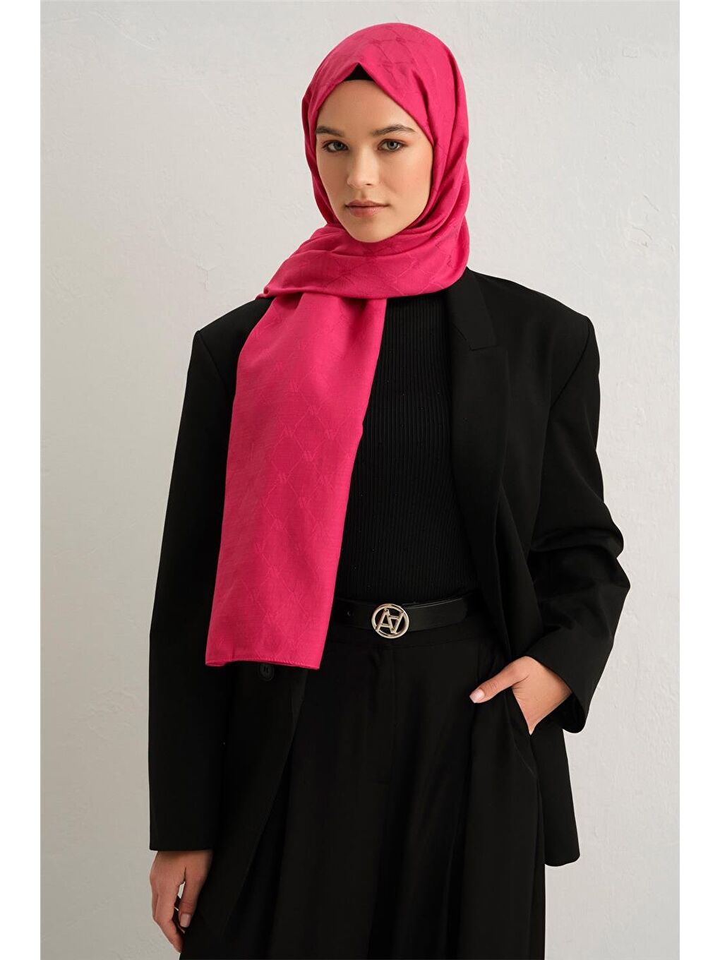 Pembe Trend Monogram Şal 1 23003 52