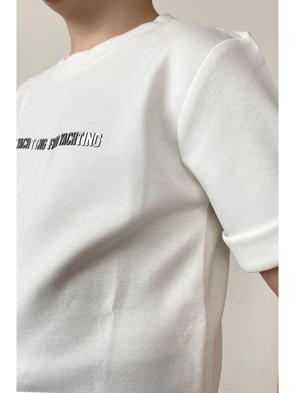 Beyaz Erkek Çocuk Pamuklu Tshirt TS.yz89-1