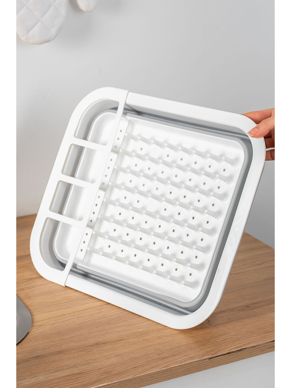 Beyaz AK-763 Katlanır Bulaşıklık Silikon-1