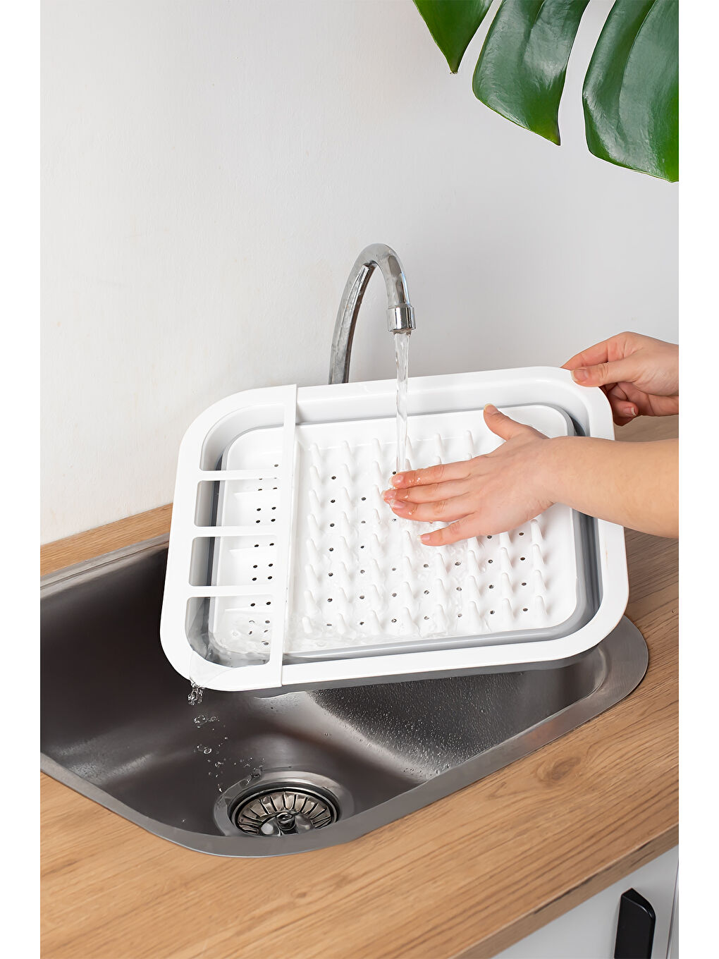 Beyaz AK-763 Katlanır Bulaşıklık Silikon-2