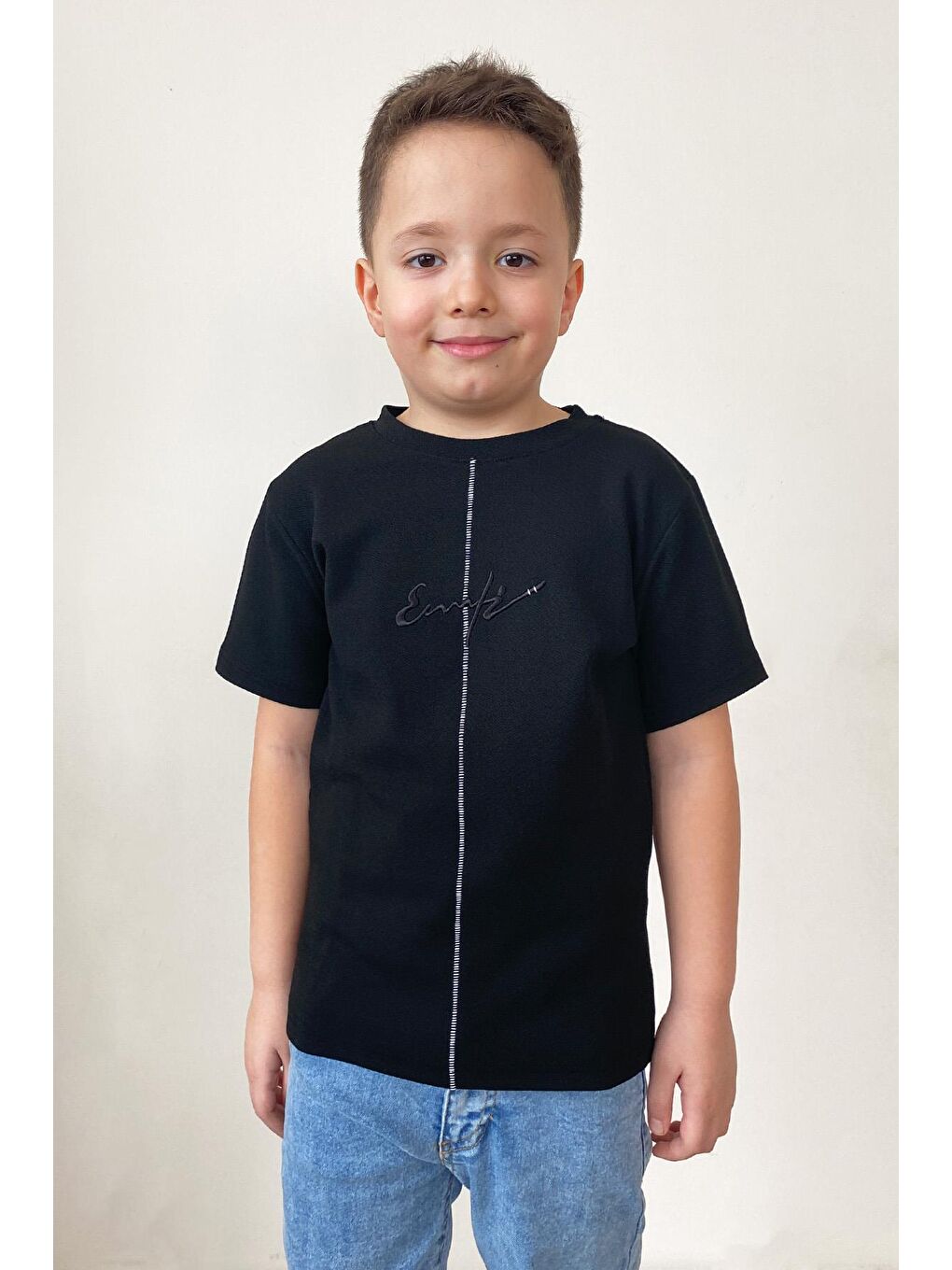 Siyah Erkek Çocuk Pamuklu Tshirt TS.yz78-2