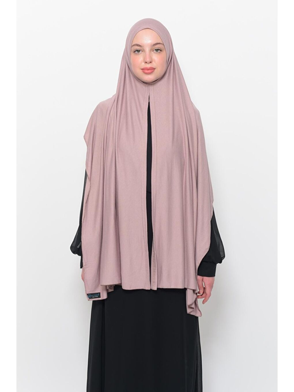 Pembe Hazır Pratik Geçmeli Lüks Organik Düz Penye Şal Eşit Hizalı-2