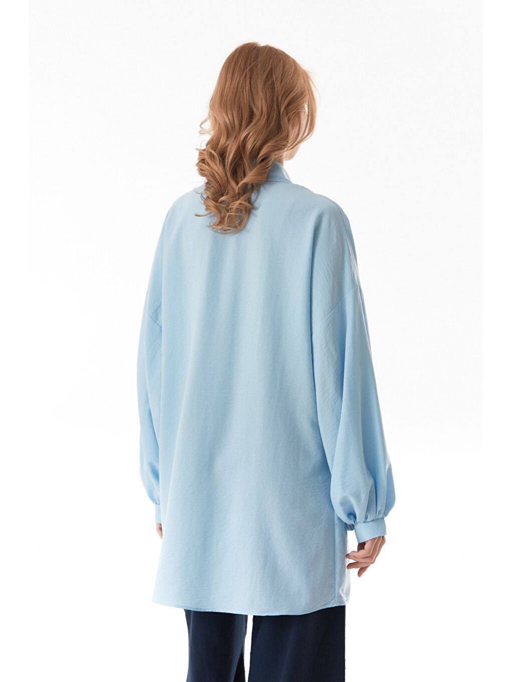 Mavi Fullamodest Oversize Balon Kol Gömlek-3