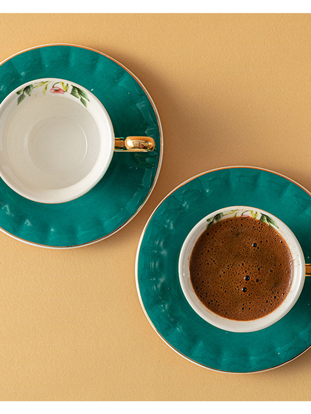 Vanilla New Bone China Kahve Fincan Takımı 4 Parça 2 Kişilik Turkuaz-2