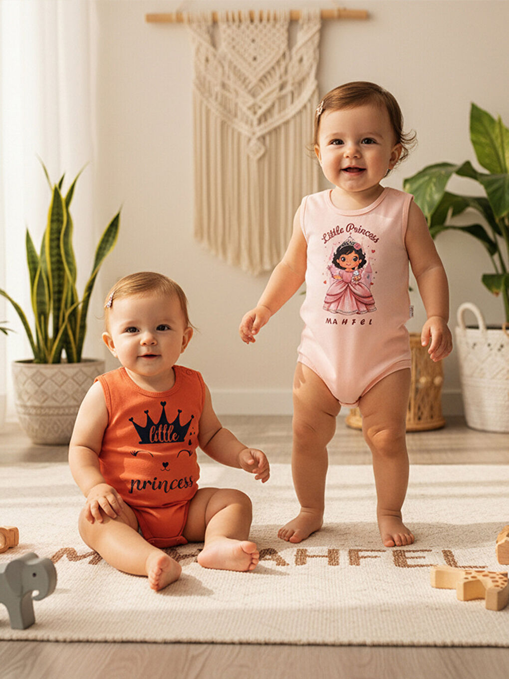 Yeşil 2'Li Kız %100 Pamuklu Atlet Çıtçıtlı Bebek Body Zıbın 881-604-1