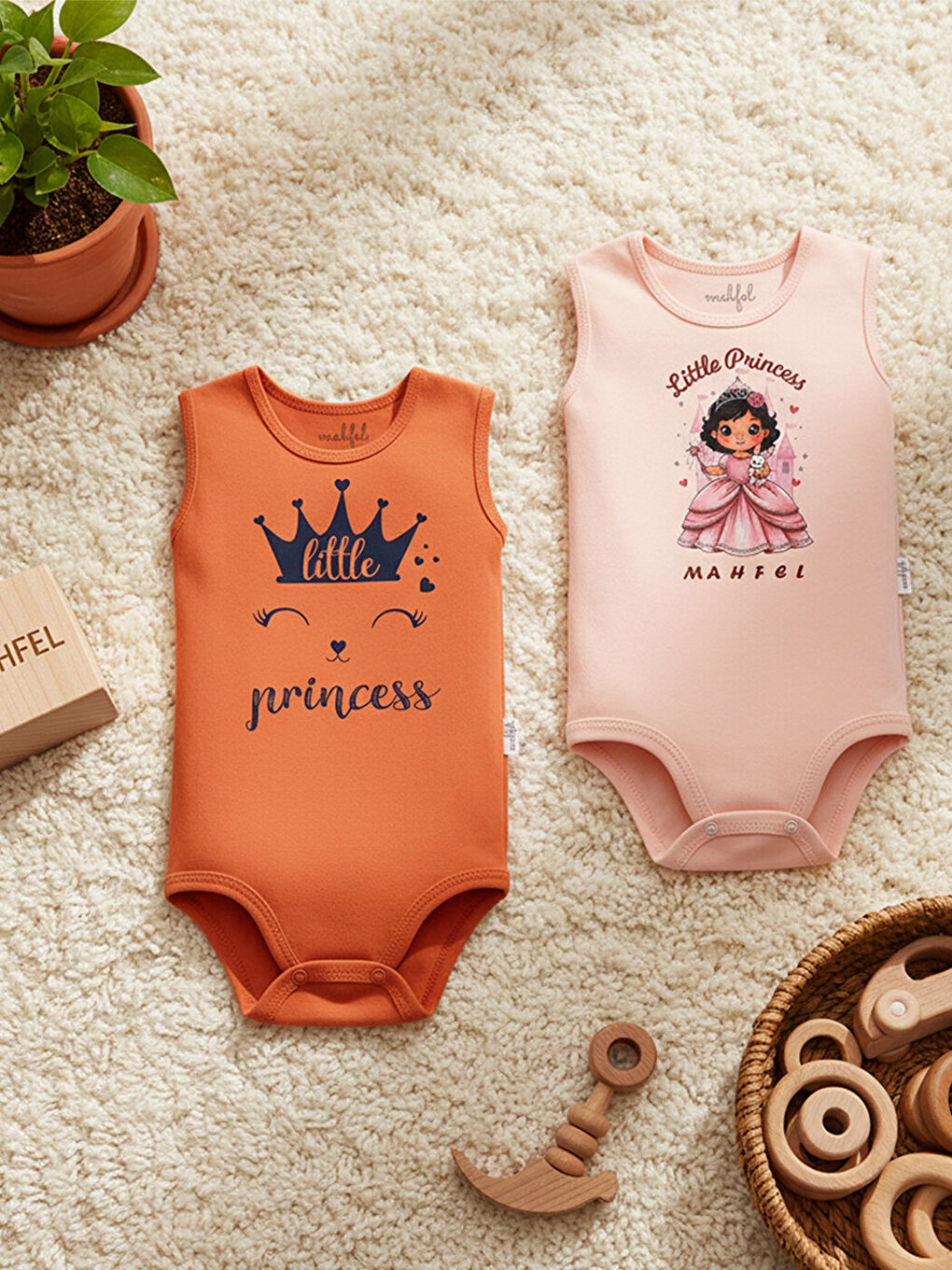 Yeşil 2'Li Kız %100 Pamuklu Atlet Çıtçıtlı Bebek Body Zıbın 881-604-2