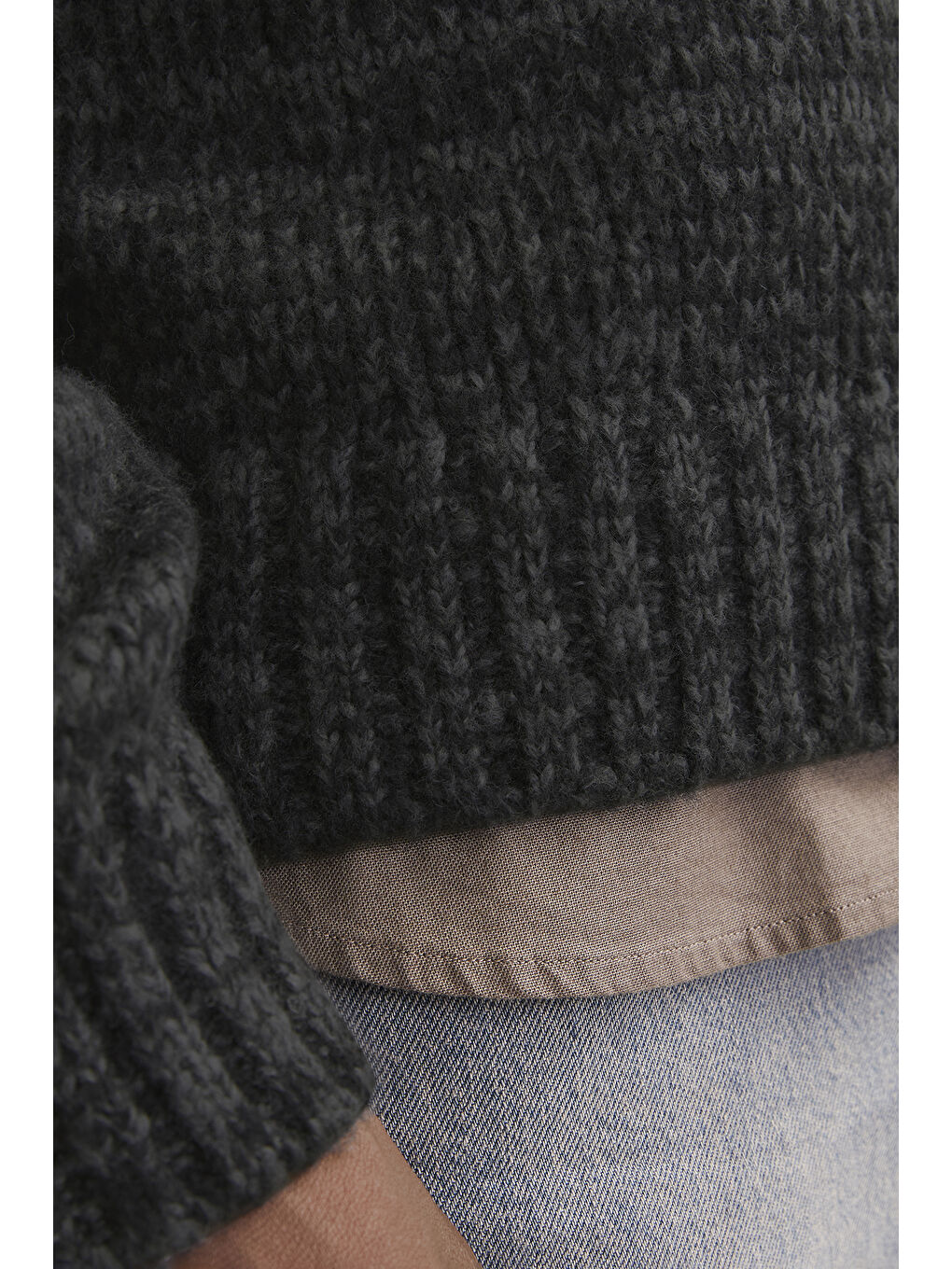 Siyah Originals Jorwinter Relaxed Fit Bisiklet Yaka Kırçıllı Erkek Kazak 12277985-3