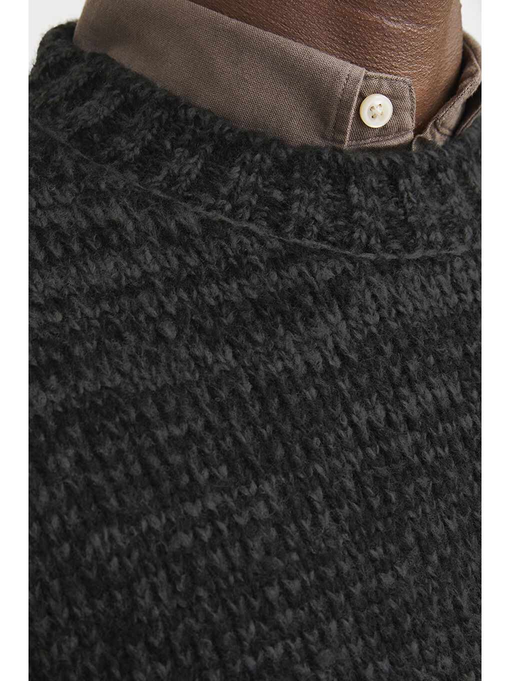 Siyah Originals Jorwinter Relaxed Fit Bisiklet Yaka Kırçıllı Erkek Kazak 12277985-4