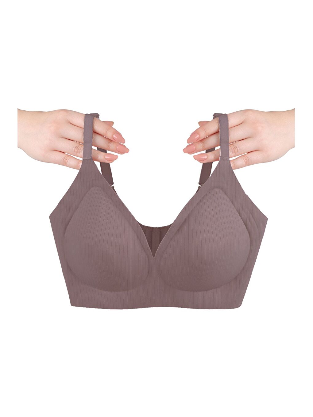 Kahverengi Balensiz Görünmez Fitilli Kaşkorse Çıkarılabilir Pedli Dikişsiz Sütyen