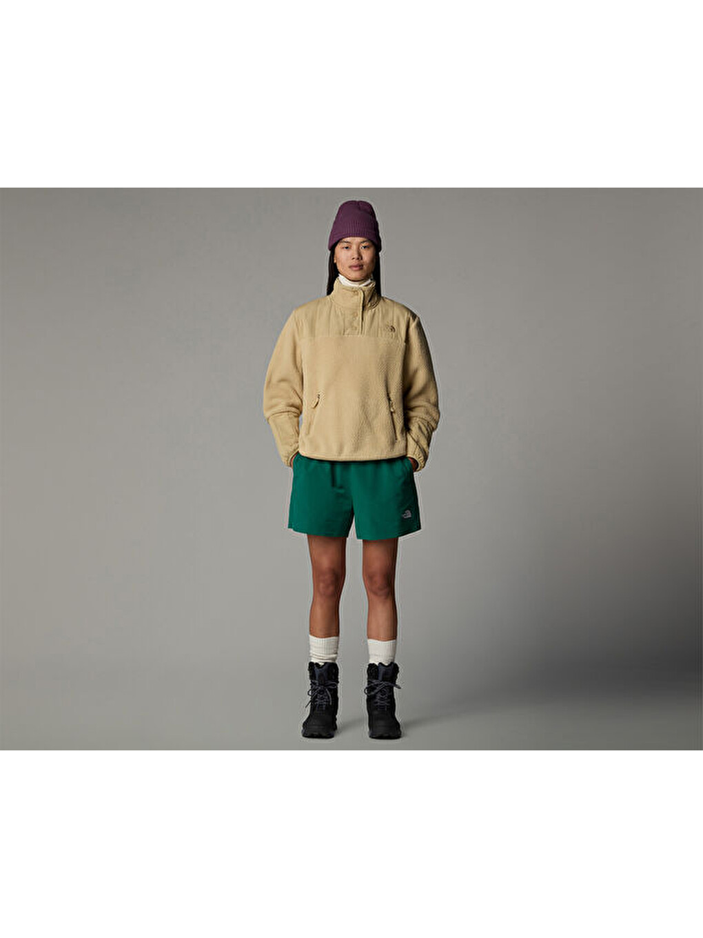 Ekru W Cragmont Fleece 1/4 Snap Kadın Günlük Polar Sweatshirts Nf0a84ıblk51 Krem-2