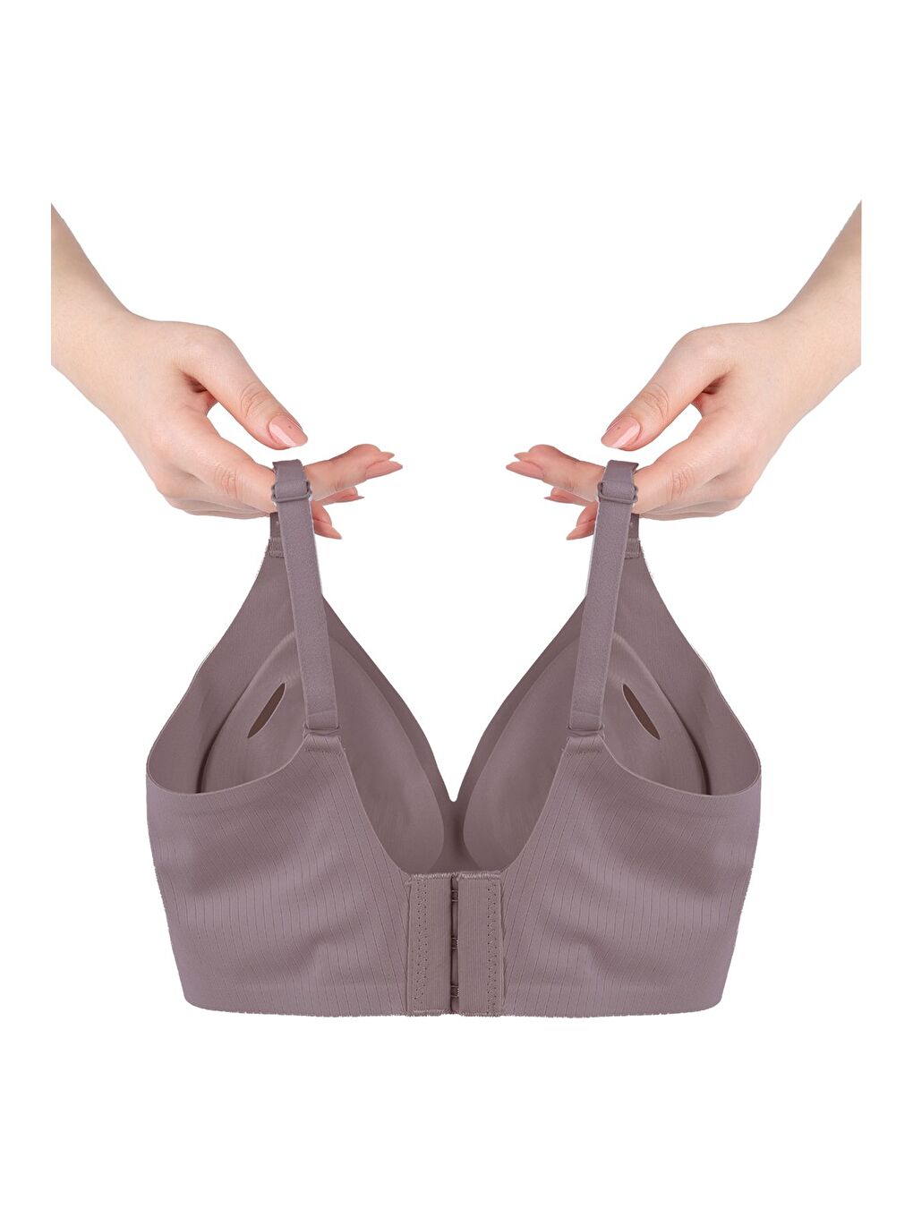 Kahverengi Balensiz Görünmez Fitilli Kaşkorse Çıkarılabilir Pedli Dikişsiz Sütyen-1