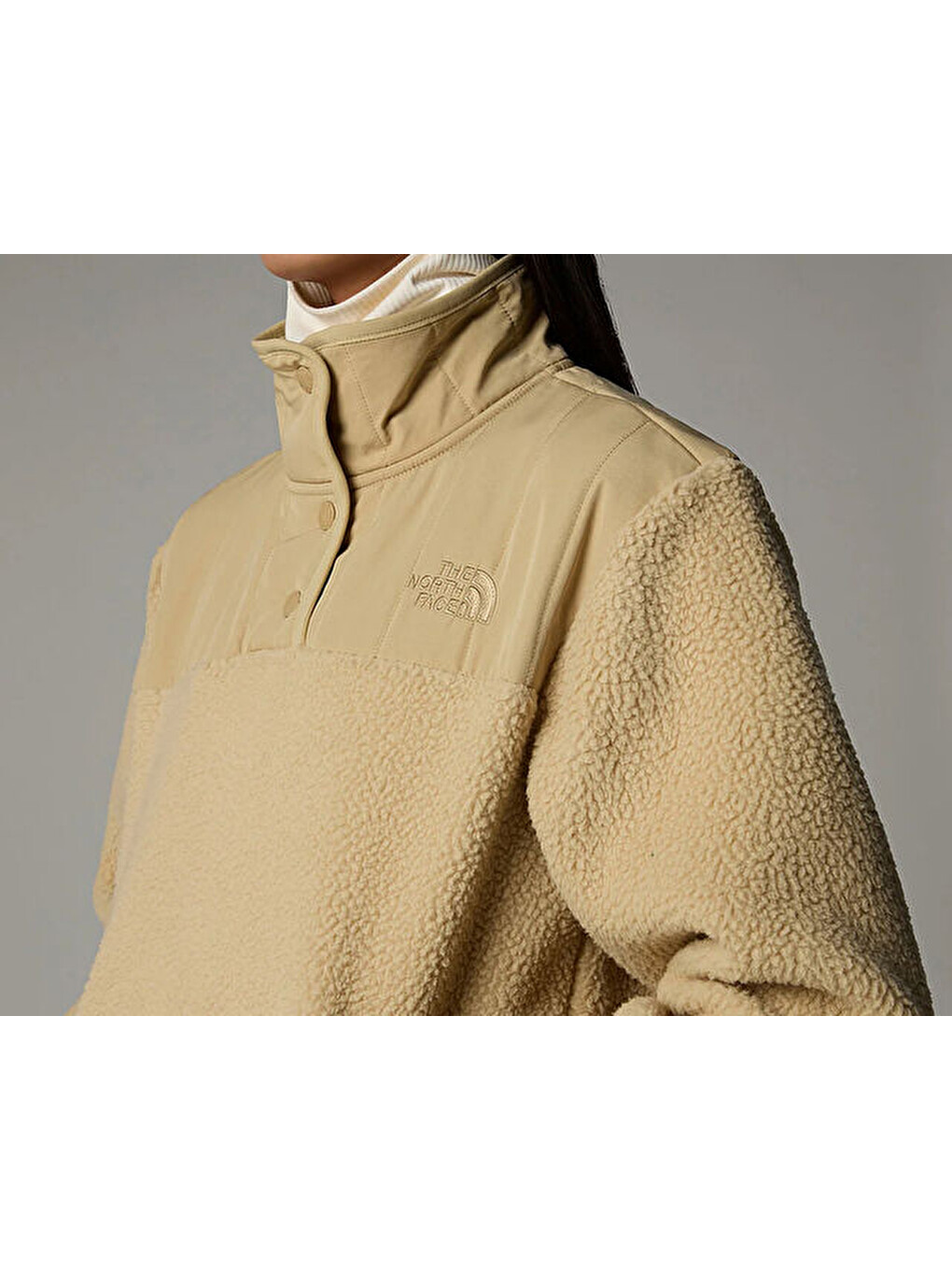 Ekru W Cragmont Fleece 1/4 Snap Kadın Günlük Polar Sweatshirts Nf0a84ıblk51 Krem-3