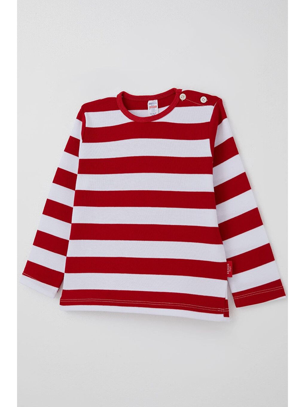Erkek Bebek Uzun Kollu Tişört Patlı Kırmızı (9 Ay-3 Yaş)-2