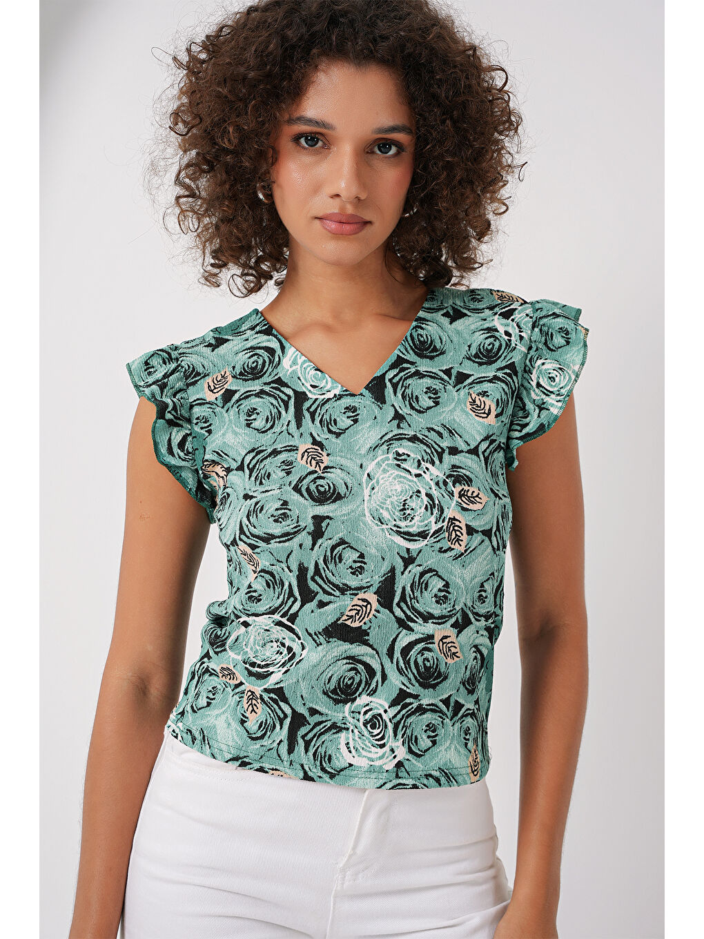 Yeşil 0430 Örme Bluz - C. Çağla