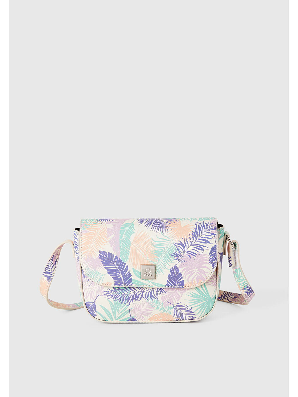 Karışık Kız Çocuk Renkli Mix Parlak Desenli Logo Detaylı Geniş Kapaklı Omuz Çantası