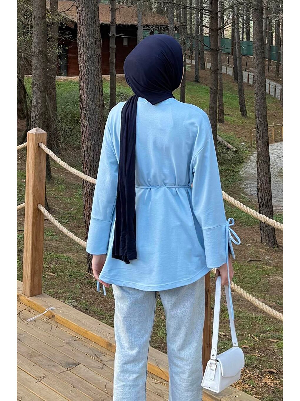 Yırtmaç Detaylı Sweat Bebe Mavisi-3