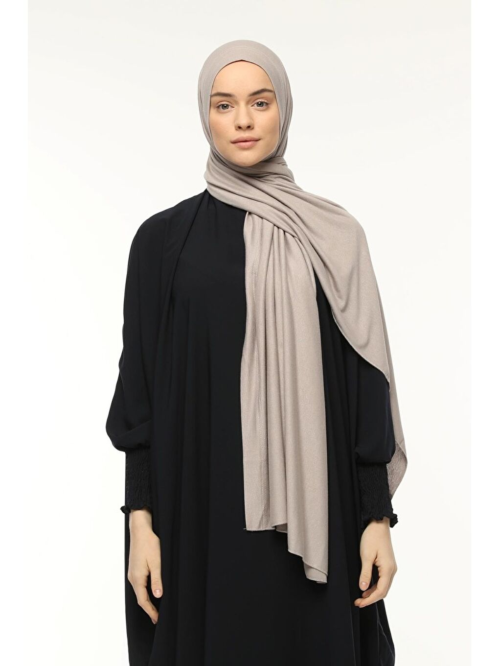 Kahverengi Hazır Pratik Geçmeli Lüks Organik Düz Penye Şal Eşit Hizalı-3