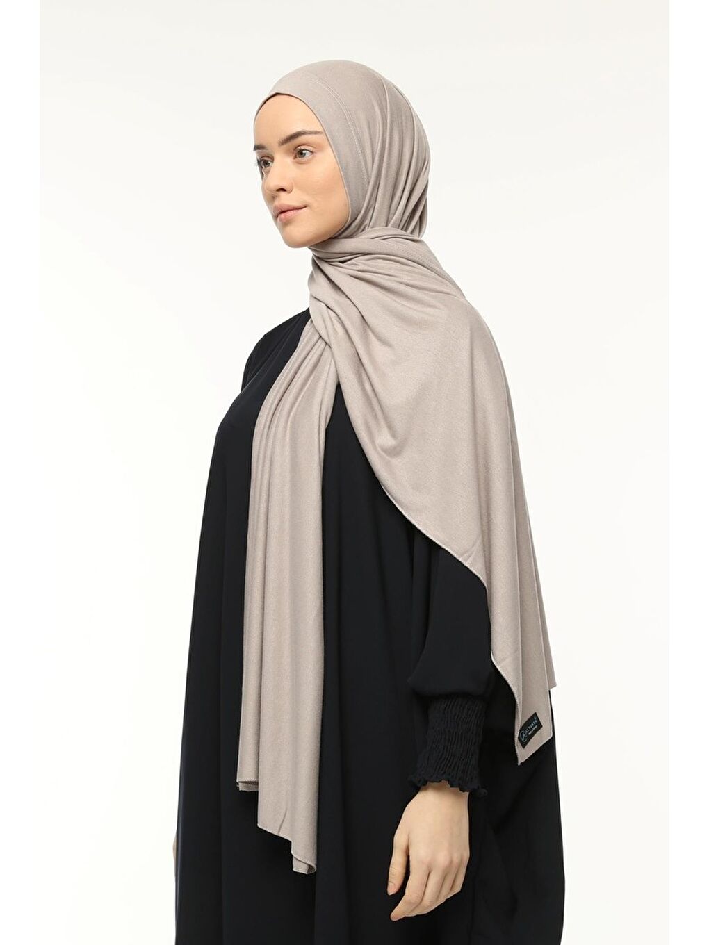 Kahverengi Hazır Pratik Geçmeli Lüks Organik Düz Penye Şal Eşit Hizalı-4