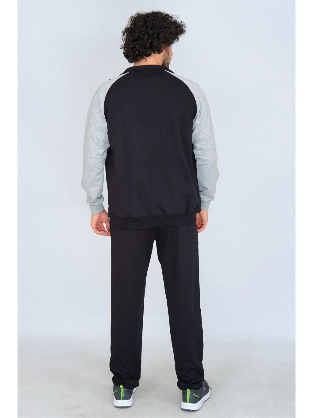 Siyah Pamuklu Kumaş Erkek Eşofman Takımı 201507-1