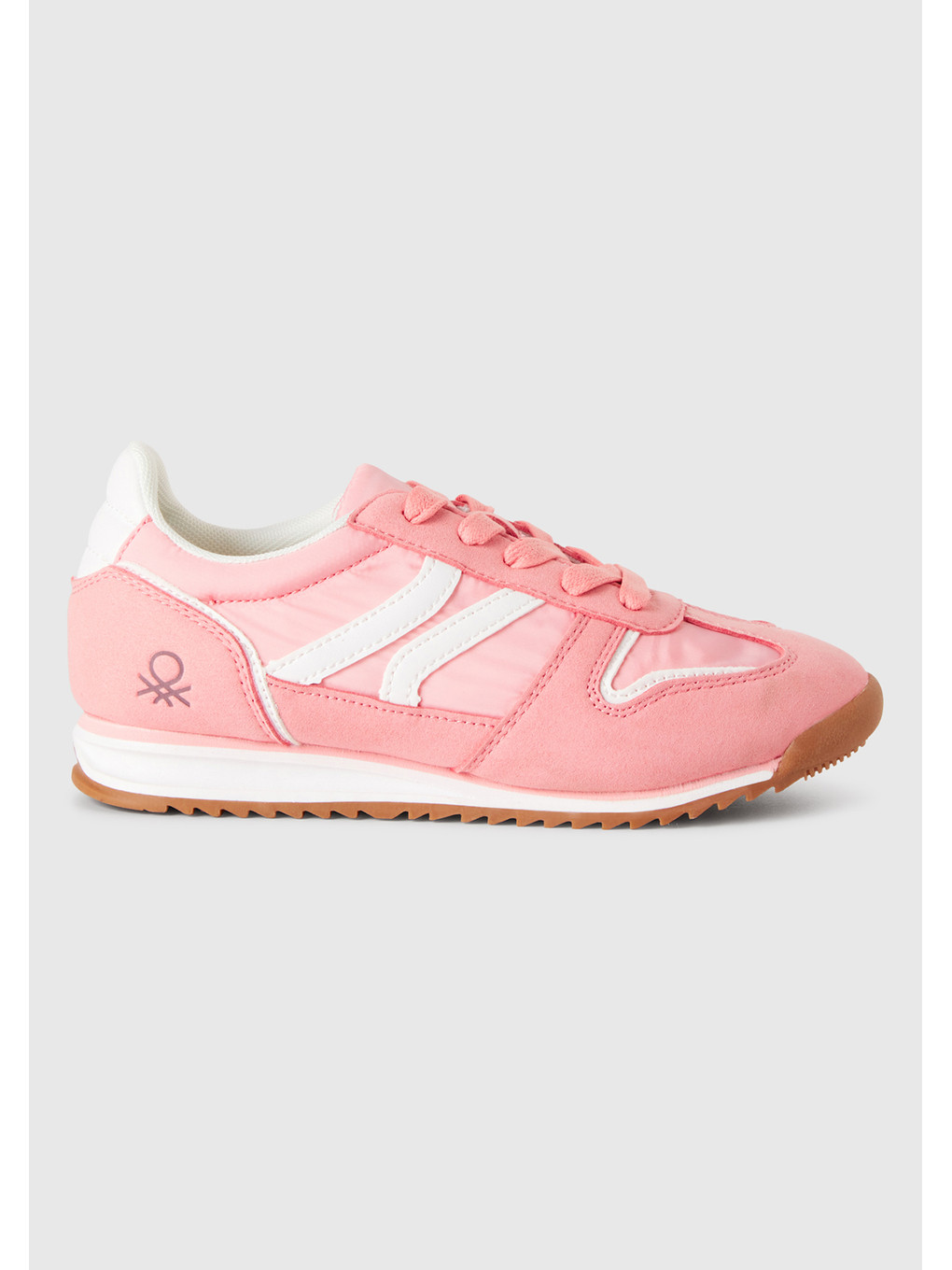 Erkek Çocuk Pembe Süet Ve Deri Görünüm Parçalı Sneaker
